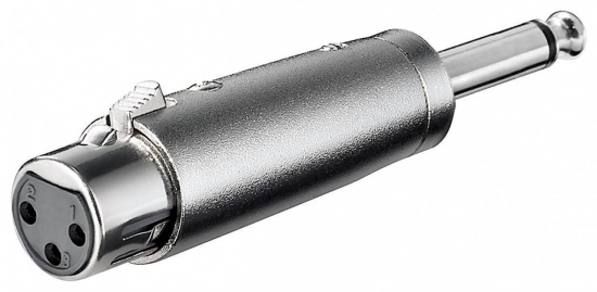 XLR-Adapter, XLR-Buchse (3-Pin) - 6,35mm Klinkenstecker (2-Pin, Mono)
