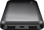 Slimline Powerbank, 10.000mAh, 2 USB Ausgnge, schwarz