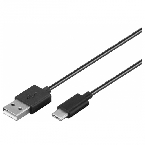 USB-C 2.0 Sync- & Ladekabel A-Stecker – C-Stecker schwarz - Länge: 1,0m