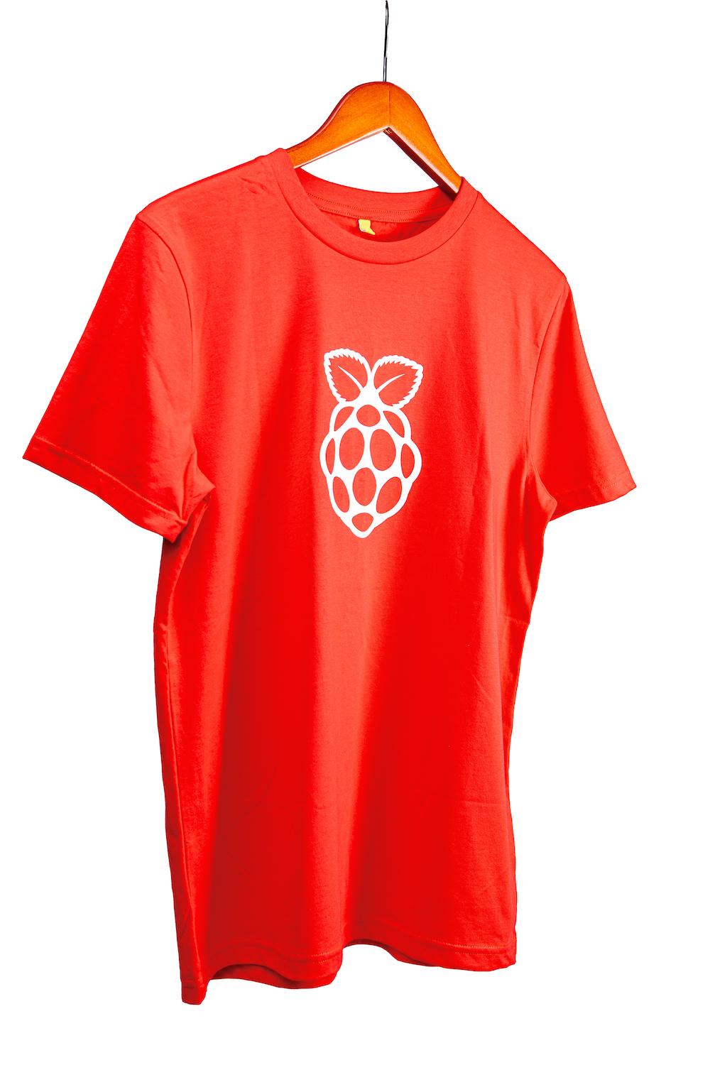 Raspberry Pi Logo T-Shirt, rot - Größe: XL