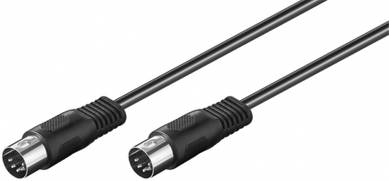 DIN Audio Verbindungskabel, 5-Pin DIN-Stecker - 5-Pin DIN-Stecker, schwarz, 1,5m 