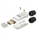 HDMI A-Stecker, 19 polig, Metallausfhrung mit Knickschutz, Ltmontage