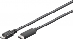 USB 2.0 Kabel, C Stecker – Micro-B 2.0 Stecker, schwarz - Länge: 3,0m