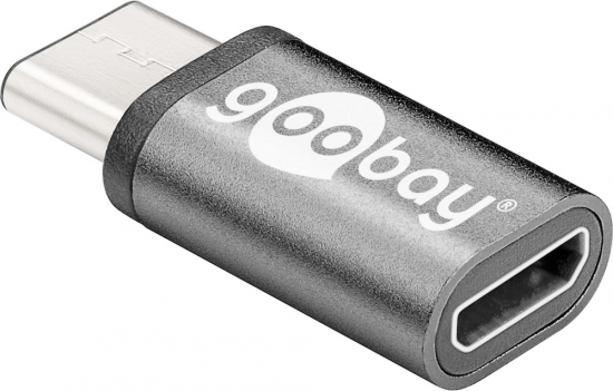 USB-C 3.0 Adapter, Metall, C Stecker  micro B Buchse - Farbe: schwarz