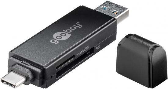 2in1 USB 3.0 Cardreader mit USB-C und A-Stecker fr Micro SD und SD Speicherkarten