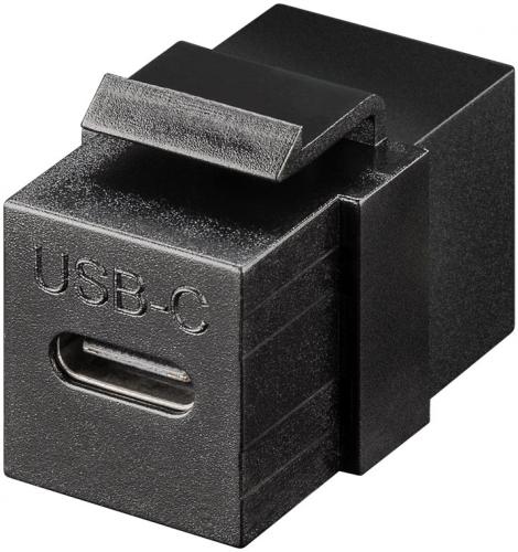 Keystone Modul USB-C Buchse - USB-C Buchse, USB 3.2 Gen 2 (10 Gbit/s), schwarz