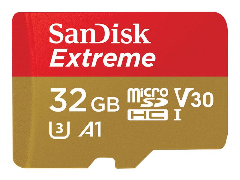 SanDisk Extreme micro SDHC A1 UHS-I U3 Speicherkarte + Adapter 32GB