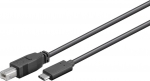USB-C 2.0 Kabel, C Stecker  B Stecker, schwarz - Lnge: 1,0m
