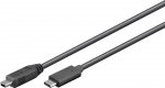 USB-C 2.0 Kabel, C Stecker  Mini B Stecker, schwarz - Lnge: 0,50m