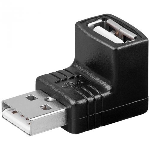 USB 2.0 90 Winkeladapter A Stecker - A Buchse schwarz