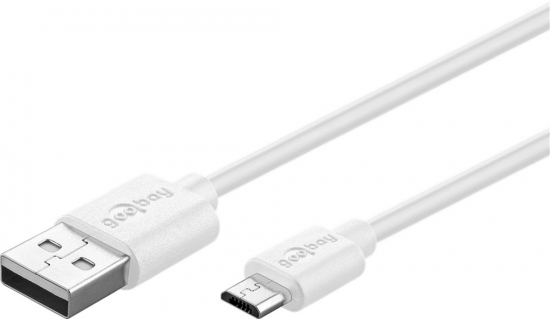 goobay Fast Charge Micro USB Schnellladekabel wei 1,0m