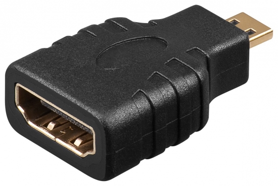 Adapter, HDMI A Buchse - Micro HDMI D Stecker, schwarz