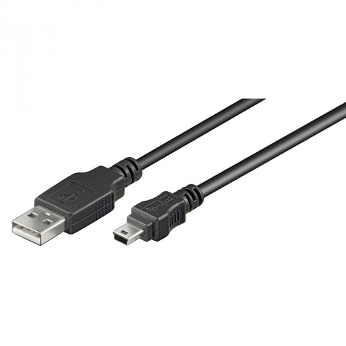 USB 2.0 Hi-Speed Kabel A Stecker – Mini B Stecker schwarz - Länge: 0,15 m