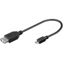 USB 2.0 Hi-Speed Adapterkabel 0,20m A-Buchse > Micro B-Stecker