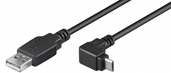 USB 2.0 Hi-Speed Kabel A Stecker  Micro B Stecker 90 Winkel schwarz - Lnge: 1,80 m