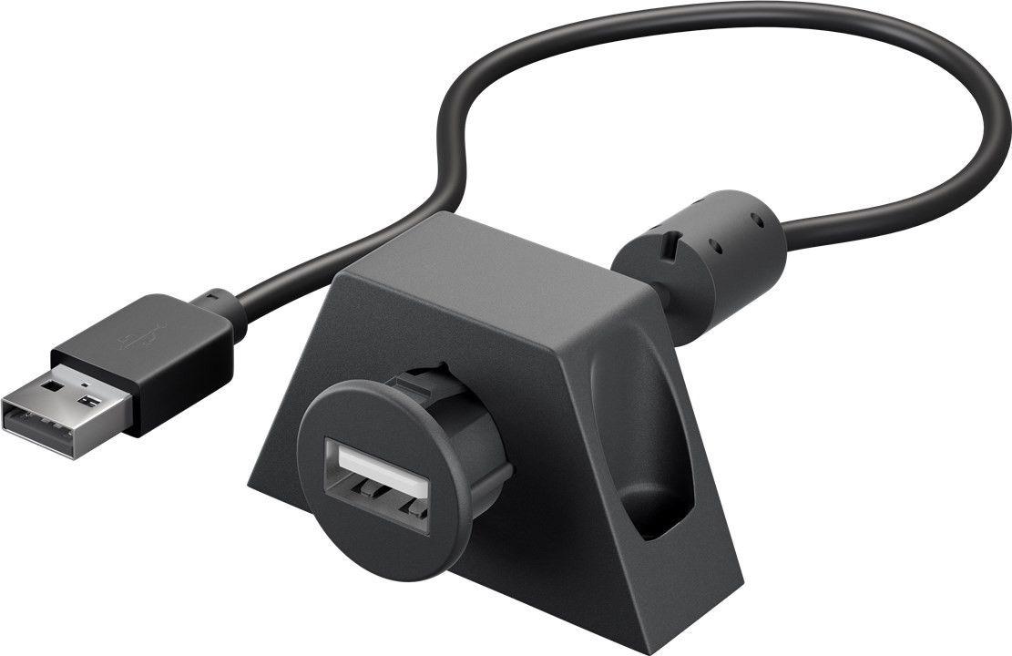 USB 2.0 Hi-Speed Verlängerungskabel zum Einbau, mit Montagehalterung, schwarz - Länge: 3,00 m