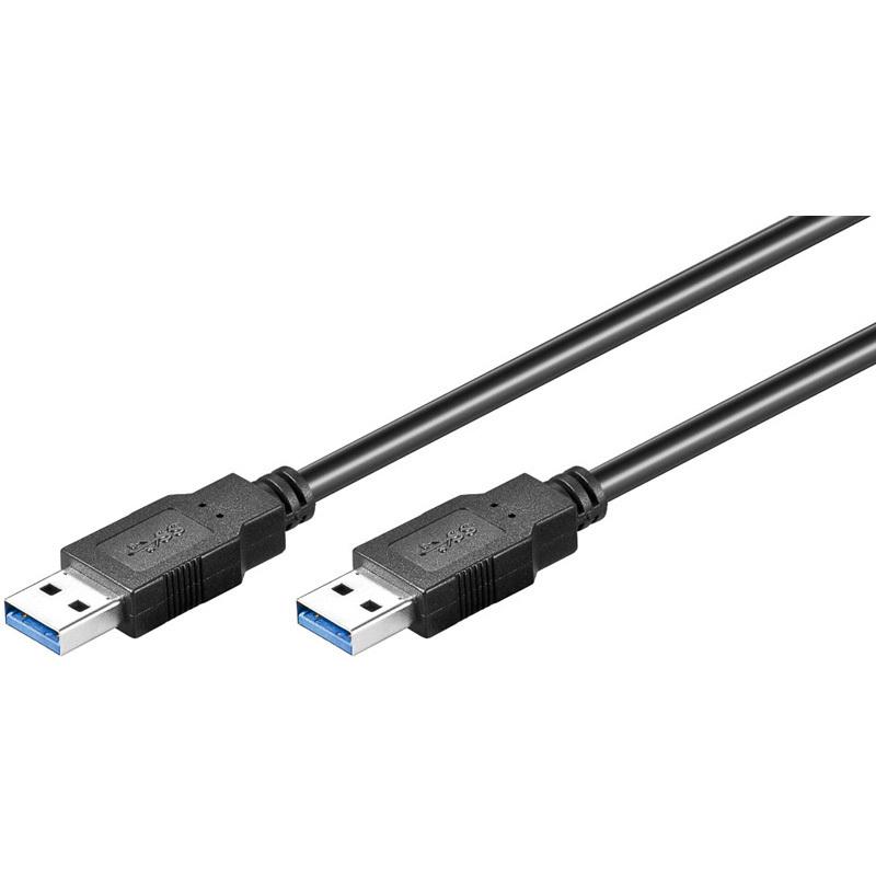 USB 3.0 SuperSpeed Kabel, A Stecker – A Stecker, schwarz - Länge: 0,50 m