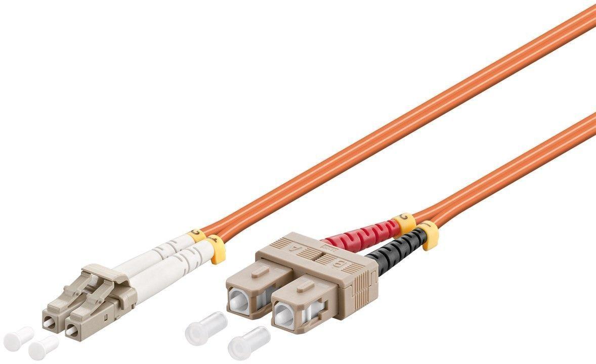 LWL Kabel Multimode OM2, LC-Stecker (UPC) > SC-Stecker (UPC), orange - Länge: 2,0 m