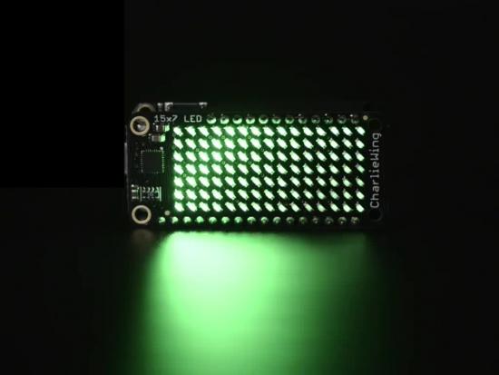 Adafruit 15x7 CharliePlex LED Matrix Display FeatherWing - Grn