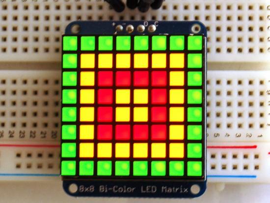 Adafruit zweifarbige LED Matrix, quadratische Pixel, mit I2C Backpack