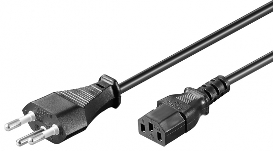 Kaltgerte Netzkabel Schweiz Stecker (Typ J, SEV1011) - IEC320-C13 Buchse schwarz 1,80m