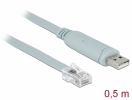 Adapterkabel USB 2.0 Typ A Stecker  1x Seriell RS-232 RJ45 Stecker grau - Lnge: 0,50m