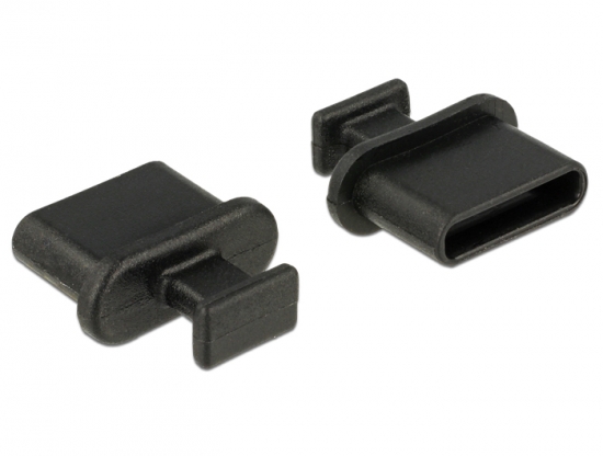 Staubschutz fr USB Type-C Buchse mit Griff 10 Stck schwarz