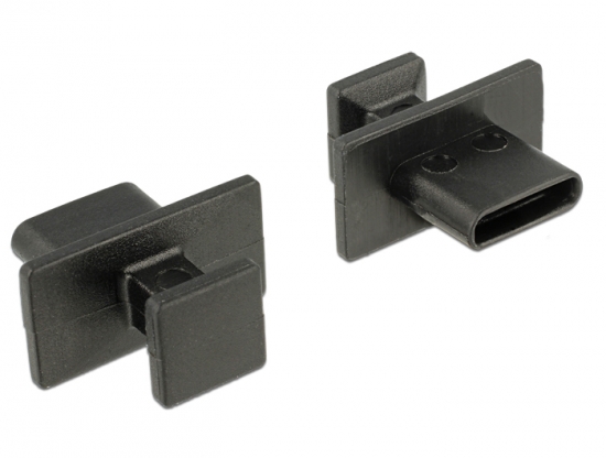Staubschutz fr USB Type-C Buchse mit groem Griff 10 Stck schwarz