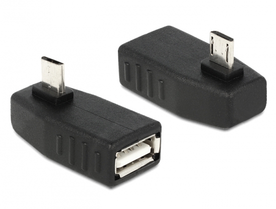Adapter USB micro-B Stecker - USB 2.0-A Buchse OTG 270 gewinkelt