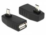 Adapter USB micro-B Stecker - USB 2.0-A Buchse OTG 90 gewinkelt
