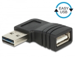 EASY USB 2.0 90 Winkeladapter A Stecker - A Buchse links/rechts schwarz