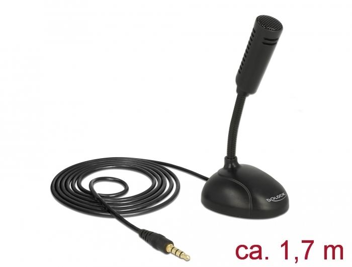 Kondensator Mikrofon Omnidirektional mit Schwanenhals 3,5 mm 4 Pin Klinkenstecker