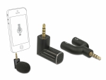 Kondensator Mikrofon Uni-Direktional für Smartphone / Tablet 3,5 mm 4 Pin Klinke 90° winkelbar schwarz
