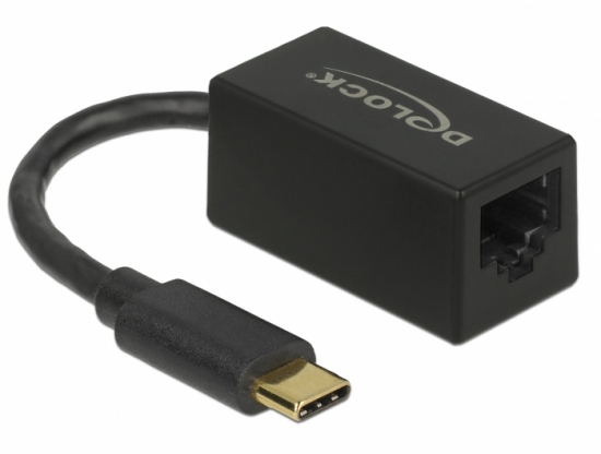 Adapter USB 3.1 Gen 1 Type-C Stecker - Gigabit LAN 10/100/1000 Mbps kompakt schwarz