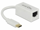 Adapter USB 3.1 Gen 1 Type-C Stecker - Gigabit LAN 10/100/1000 Mbps kompakt wei