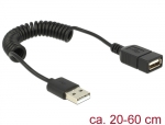 Verlngerungskabel USB 2.0-A Stecker / Buchse Spiralkabel