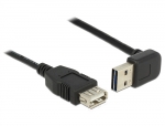 EASY USB 2.0 Kabel A Stecker 90 oben/unten gewinkelt  A Buchse schwarz - Lnge: 1,00 m