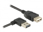 EASY USB 2.0 Kabel A Stecker 90 links/rechts gewinkelt  A Buchse schwarz - Lnge: 1,00 m