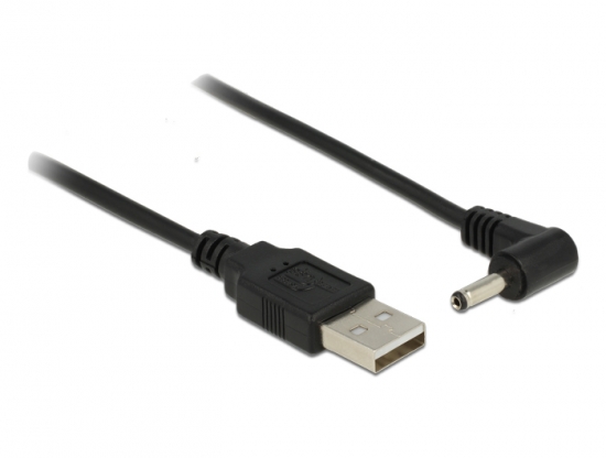 USB Strom Adapterkabel A Stecker - Hohlstecker 3,5 x 1,35mm 90 gewinkelt 1,50m