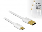 Micro USB 2.0 Daten- und Schnellladekabel A-Stecker  Micro B-Stecker 3er Set - Farbe: wei
