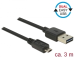 EASY USB 2.0 Kabel A Stecker  micro B Stecker schwarz - Lnge: 3,00 m