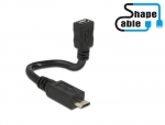 Shape USB 2.0 Hi-Speed OTG Verlngerungskabel Micro B Stecker  Micro B Buchse schwarz - Lnge: 0,15m