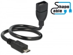 Shape USB 2.0 Hi-Speed OTG Adapterkabel Micro B Stecker  Standard A Buchse schwarz - Lnge: 0,30m