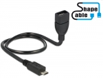 Shape USB 2.0 Hi-Speed OTG Adapterkabel Micro B Stecker  Standard A Buchse schwarz - Lnge: 0,50m