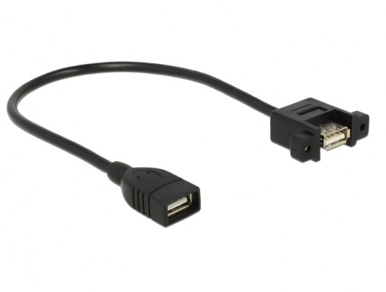 Kabel USB 2.0 A Buchse > USB 2.0 A Buchse zum Einbau 0,25m