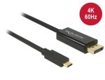 Adapterkabel USB-C Stecker  Displayport Stecker (DP Alt Mode) 4K 60Hz schwarz - Lnge: 2,0m