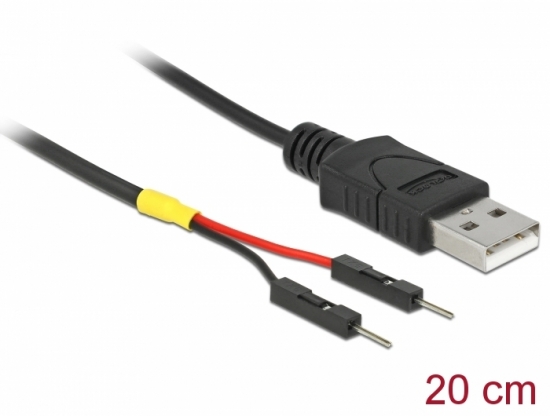 Kabel USB Typ A Stecker – 2x Pfostenstecker einzeln zur Stromversorgung - Länge: 20 cm
