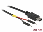 Kabel Mini USB Typ B Stecker  2x Pfostenstecker einzeln zur Stromversorgung - Lnge: 30 cm