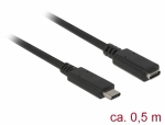 USB-C 3.1 Gen 1 Verlngerung, C-Stecker  C-Buchse, schwarz - Lnge: 0,50m