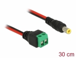 DC Kabel, 2 Pin Terminalblock  Hohlstecker 5,5 x 2,5 mm gerade - Lnge: 30 cm